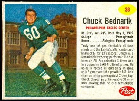 33 Chuck Bednarik